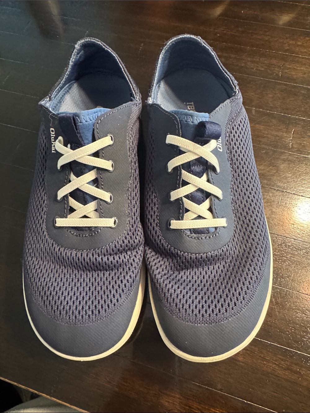 OluKai Men's Knit Lace-Up Sneakers - Navy with White Laces